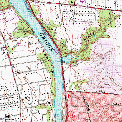Topographic Map of Slate Run, OH