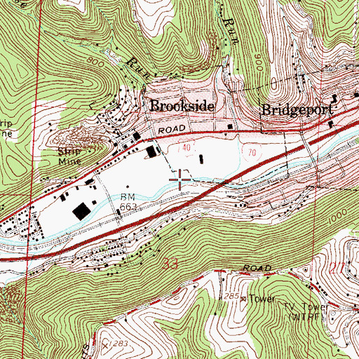 Topographic Map of Slaughterhouse Run, OH