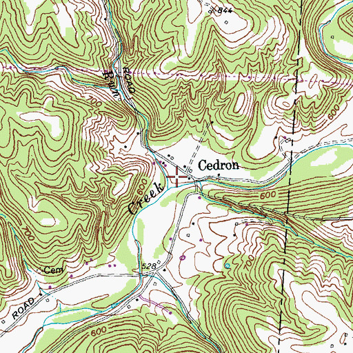 Topographic Map of Slickaway Run, OH