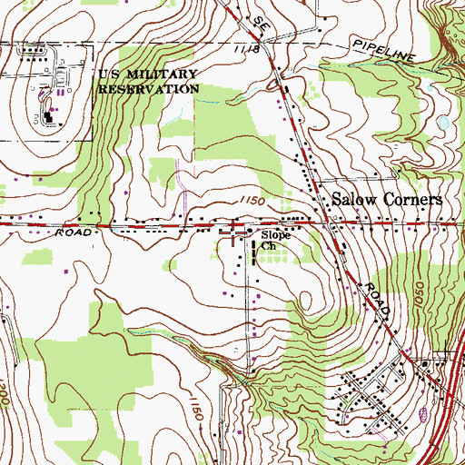 Topographic Map of Slope Church, OH