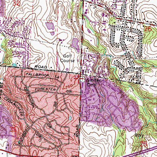 Topographic Map of Smiley Cemetery, OH