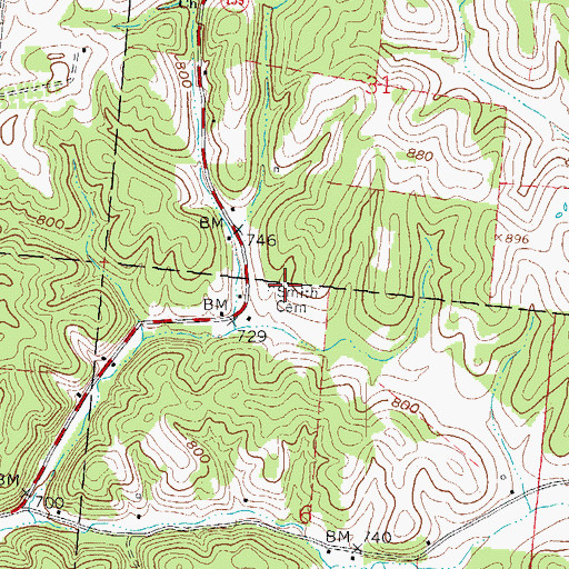 Topographic Map of Smith Cemetery, OH