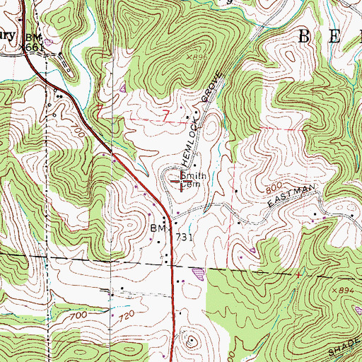 Topographic Map of Smith Cemetery, OH