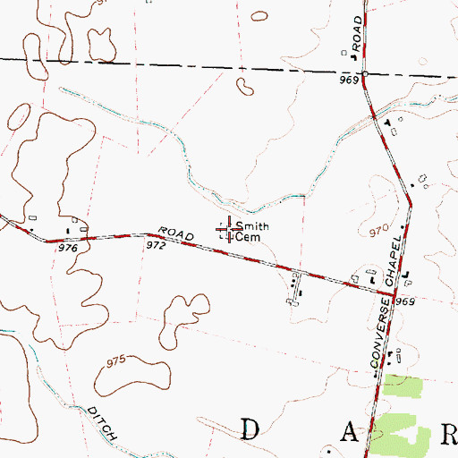 Topographic Map of Smith Cemetery, OH
