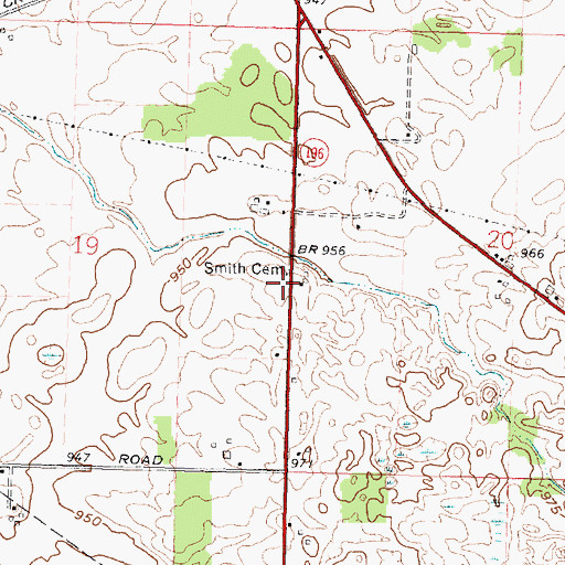 Topographic Map of Smith Cemetery, OH