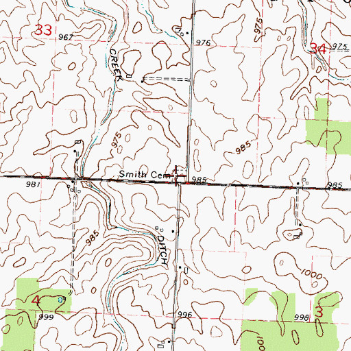 Topographic Map of Smith Cemetery, OH