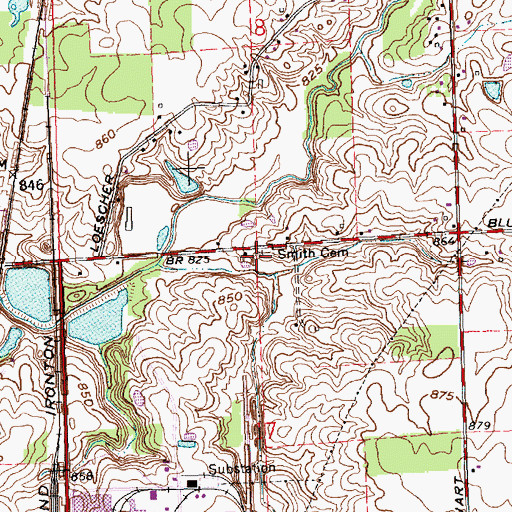 Topographic Map of Smith Cemetery, OH