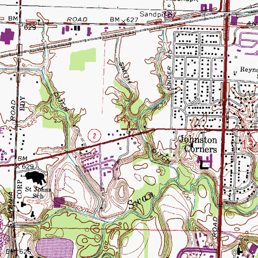 Topographic Map of Smith Ditch, OH