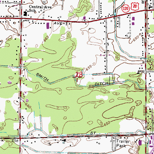 Topographic Map of Smith Ditch, OH
