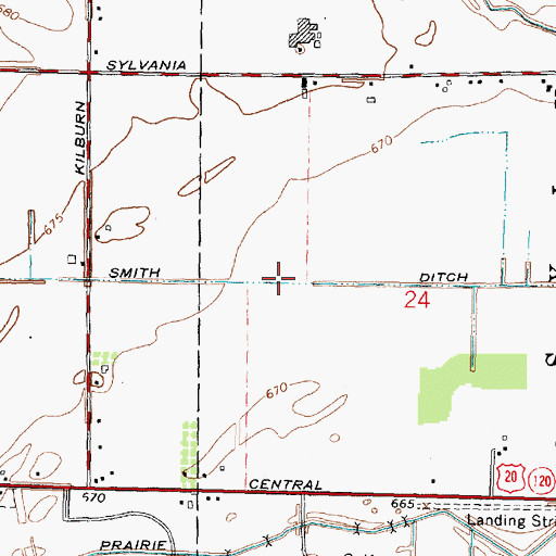 Topographic Map of Smith Ditch, OH