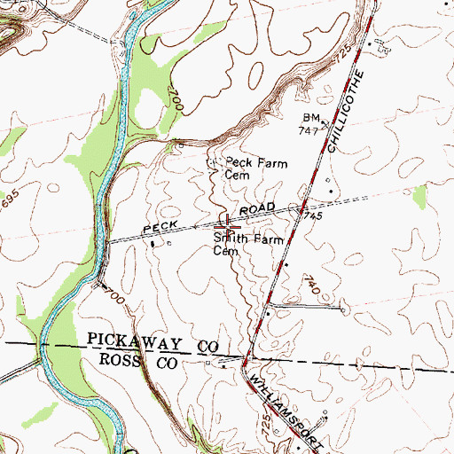 Topographic Map of Smith Farm Cemetery, OH
