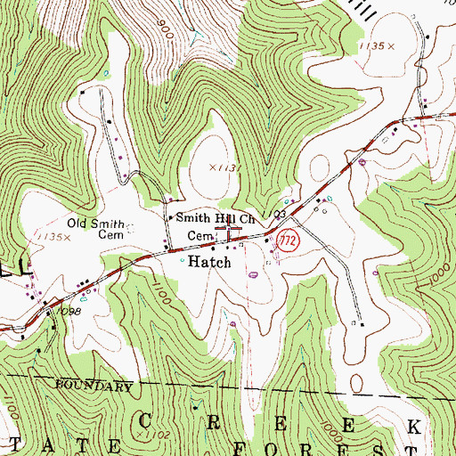 Topographic Map of Smith Hill Church, OH