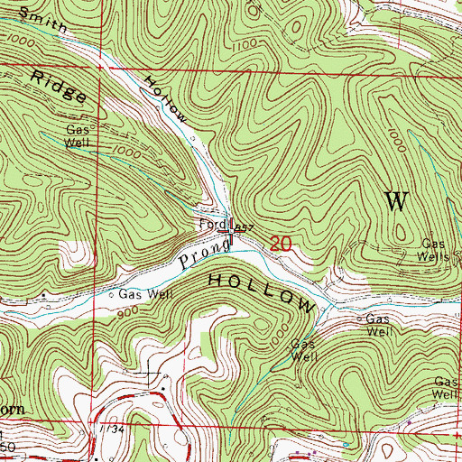 Topographic Map of Smith Hollow, OH