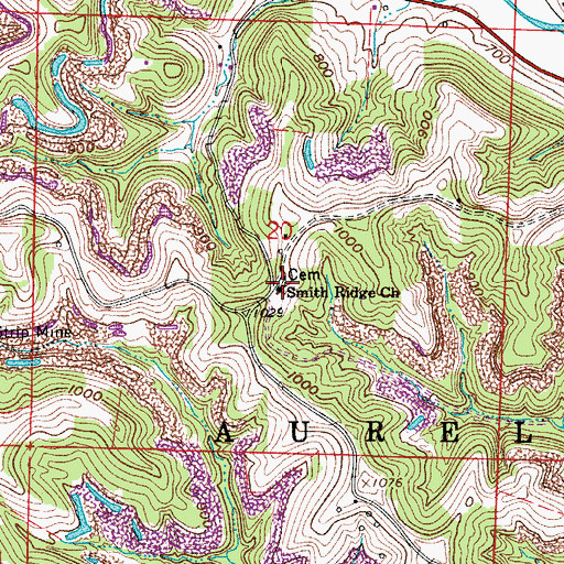 Topographic Map of Smith Ridge Church, OH