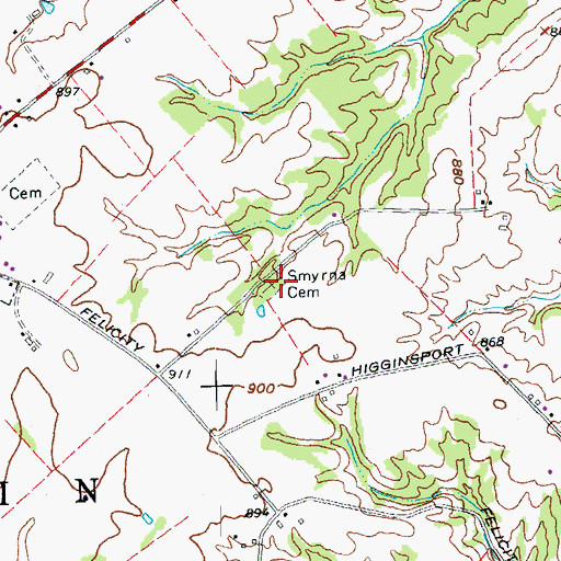 Topographic Map of Smyrna Cemetery, OH