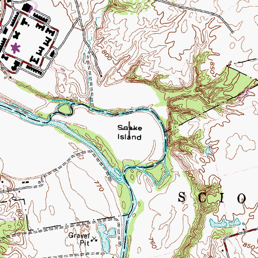 Topographic Map of Snake Island, OH