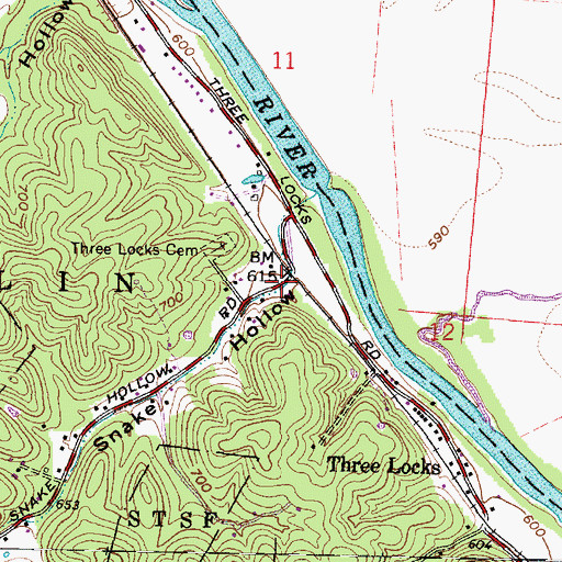 Topographic Map of Snake Hollow, OH