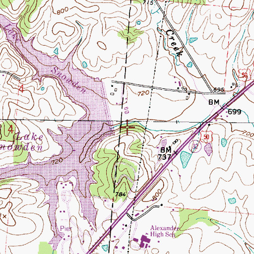 Topographic Map of Lake Snowden, OH