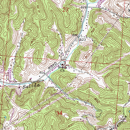 Topographic Map of Solida Church, OH