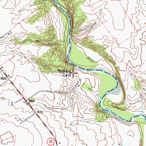 Topographic Map of Sollars Cemetery, OH