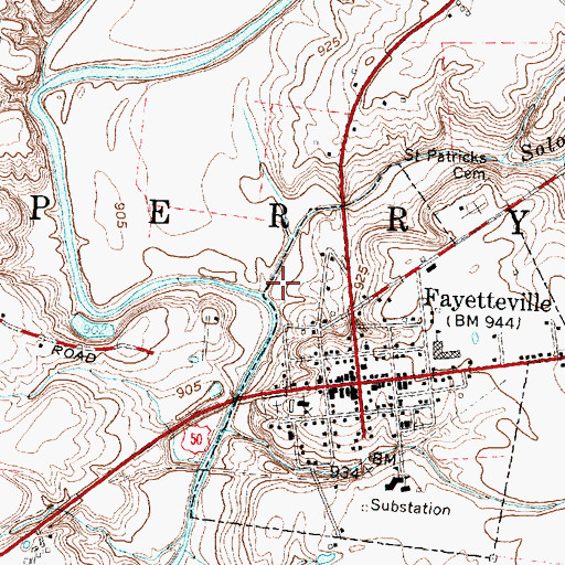 Topographic Map of Solomon Run, OH