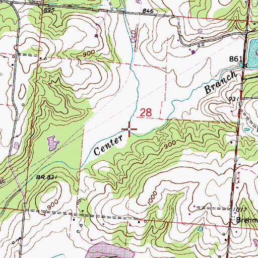 Topographic Map of Somerset Creek, OH