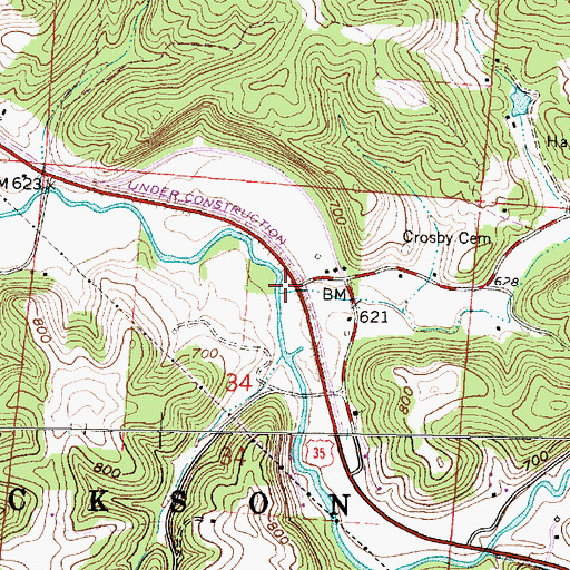 Topographic Map of Sour Run, OH