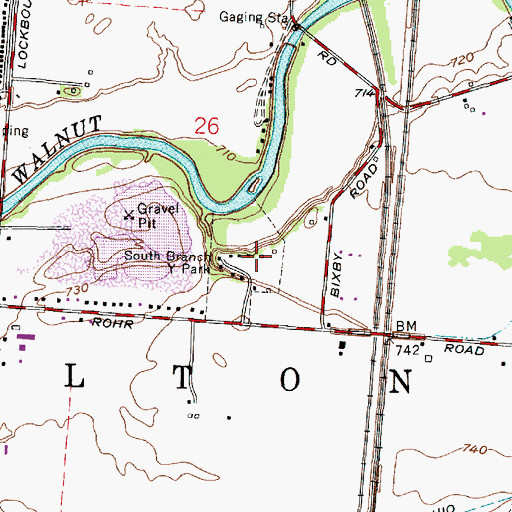 Topographic Map of South Branch Park, OH