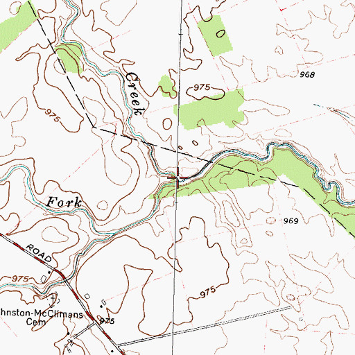 Topographic Map of South Fork Bradford Creek, OH