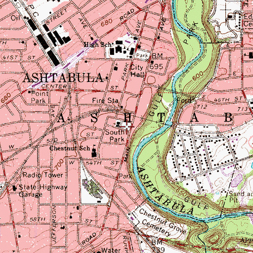 Topographic Map of South Park, OH