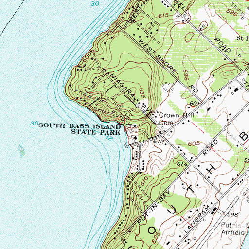 Topographic Map of South Bass Island State Park, OH