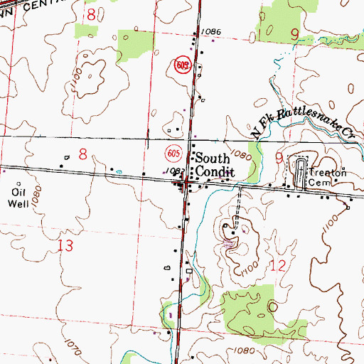 Topographic Map of South Condit, OH