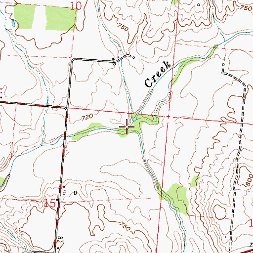 Topographic Map of South Fork Kinnikinnick Creek, OH