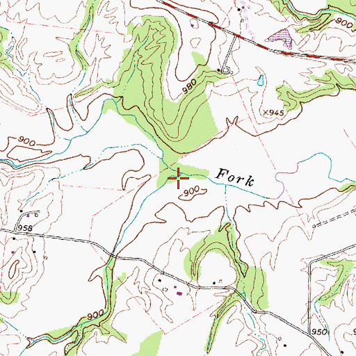 Topographic Map of South Fork Rocky Fork, OH