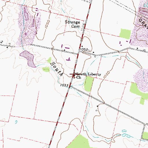 Topographic Map of South Liberty Church, OH
