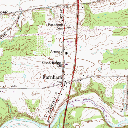 Topographic Map of South Ridge Church, OH
