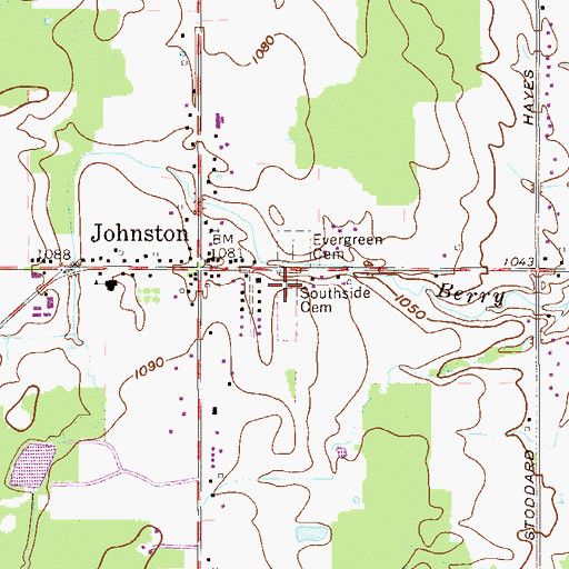 Topographic Map of Southside Cemetery, OH