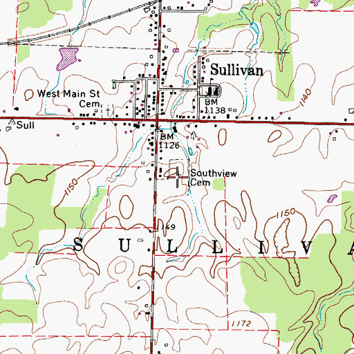 Topographic Map of Southview Cemetery, OH