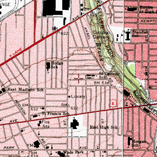 Topographic Map of Sowinski School, OH
