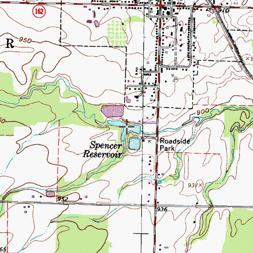 Topographic Map of Spencer Reservoir, OH