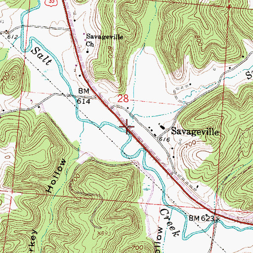 Topographic Map of Spencer Run, OH
