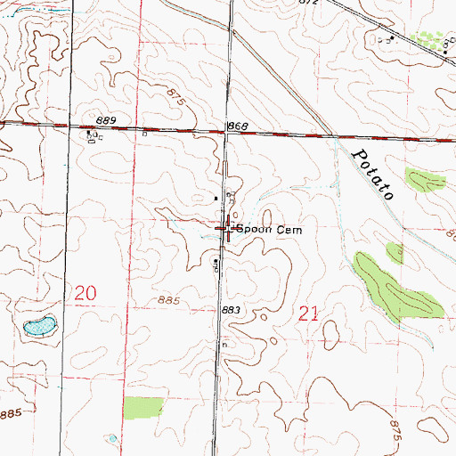 Topographic Map of Spoon Cemetery, OH