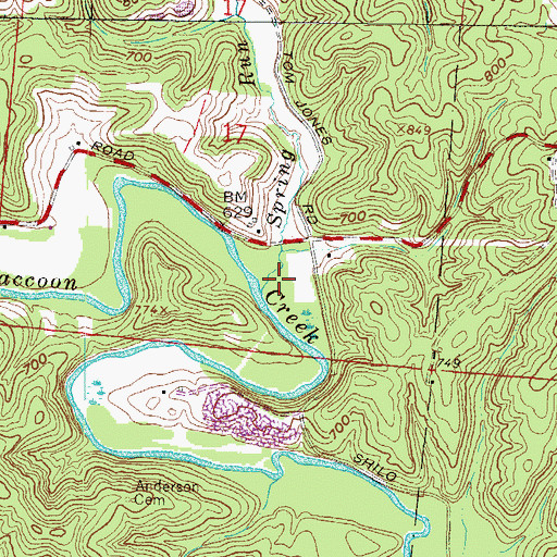 Topographic Map of Spring Run, OH