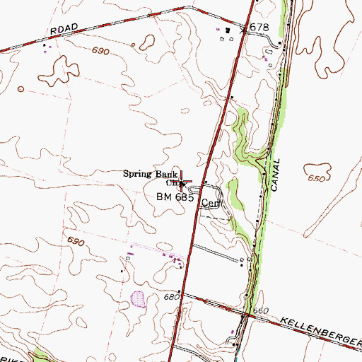 Topographic Map of Spring Bank Church, OH