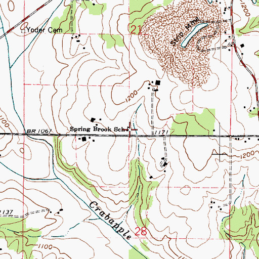 Topographic Map of Spring Brook School, OH