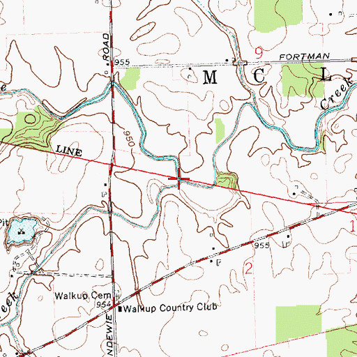 Topographic Map of Spring Creek, OH