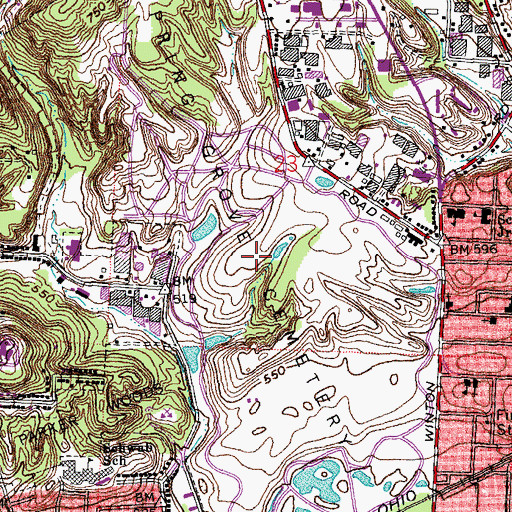 Topographic Map of Spring Grove Cemetery and Arboretum, OH