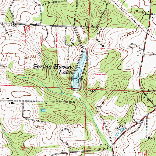 Topographic Map of Spring Haven Lake, OH