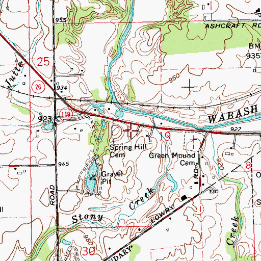 Topographic Map of Spring Hill Cemetery, OH
