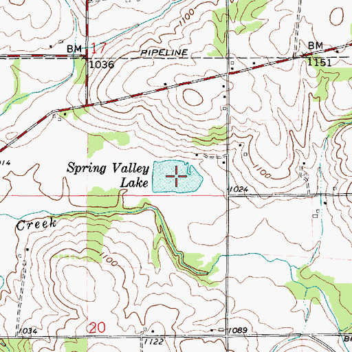 Topographic Map of Spring Valley Lake, OH